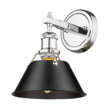 Golden 3306-BA1 CH-BLK - Yep by Golden Lighting Orwell 1-light Vanity in Chrome and Matte Black shade